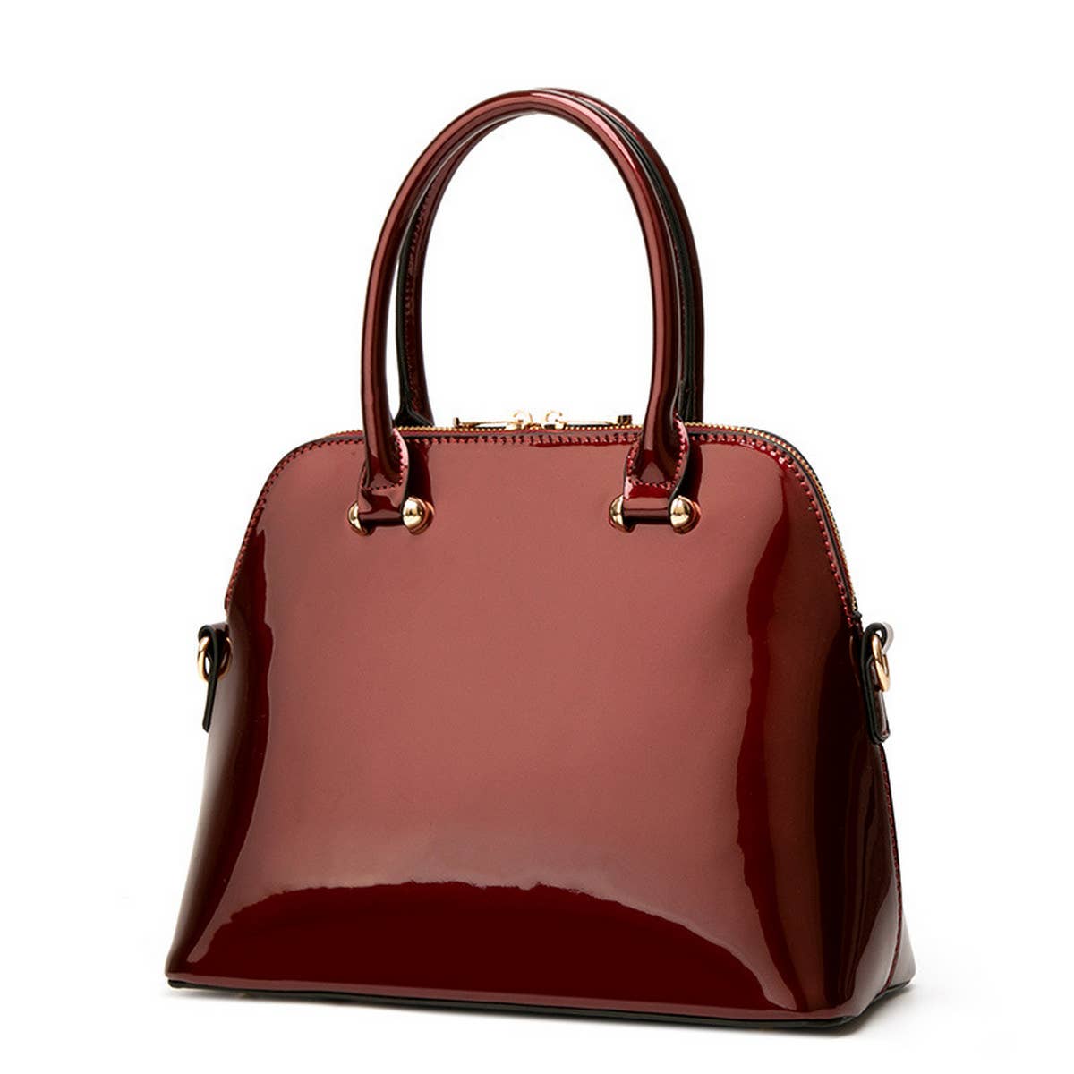 ACCITY Emerald Dome Patent Leather Satchel