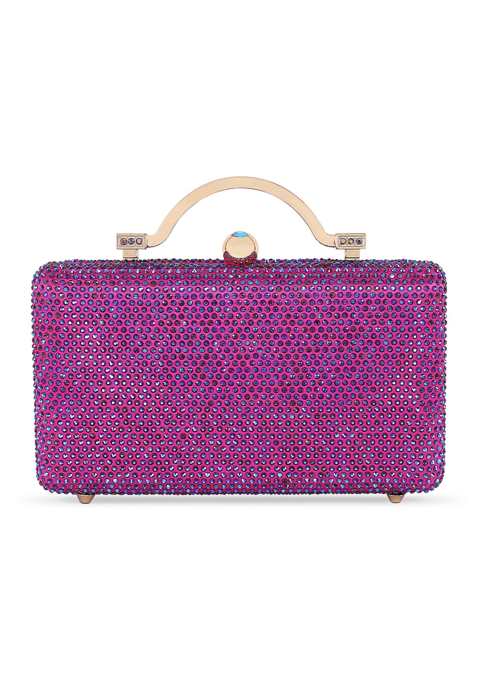 Jewel By Badgley Mischka Jacquard Minaudiere Neon Pink