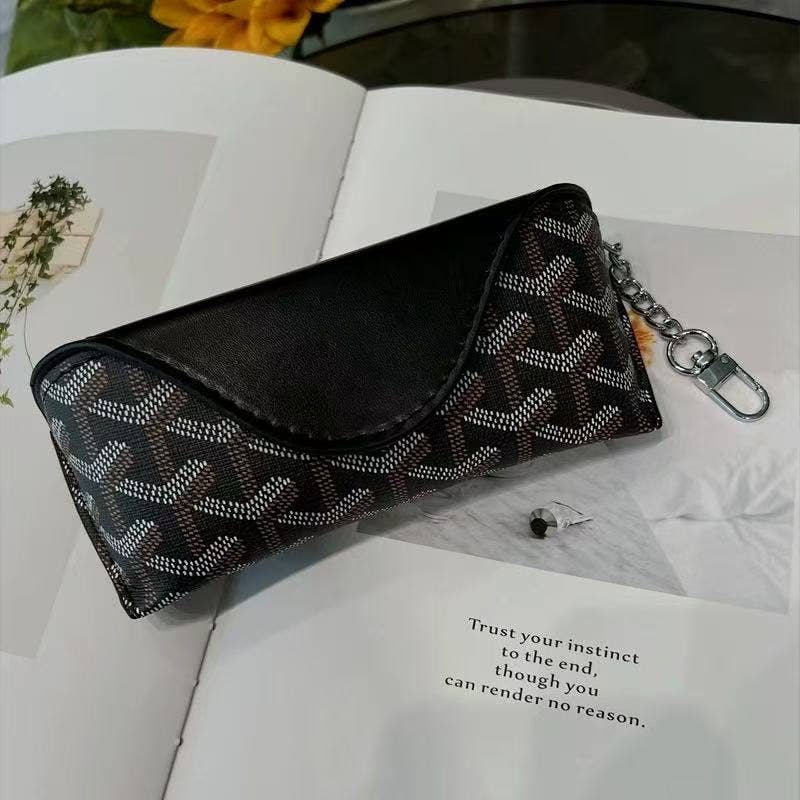 Ode to Goyard - Travel-Friendly Glasses Case with Keychain Clip