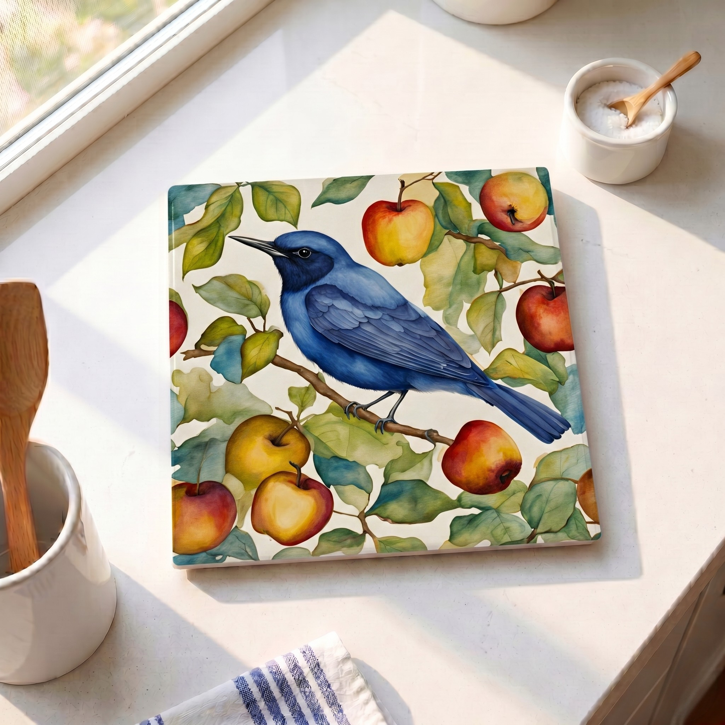 Highland Row Bluebird Ceramic Trivet | Bird Lover Gift | Garden Decor