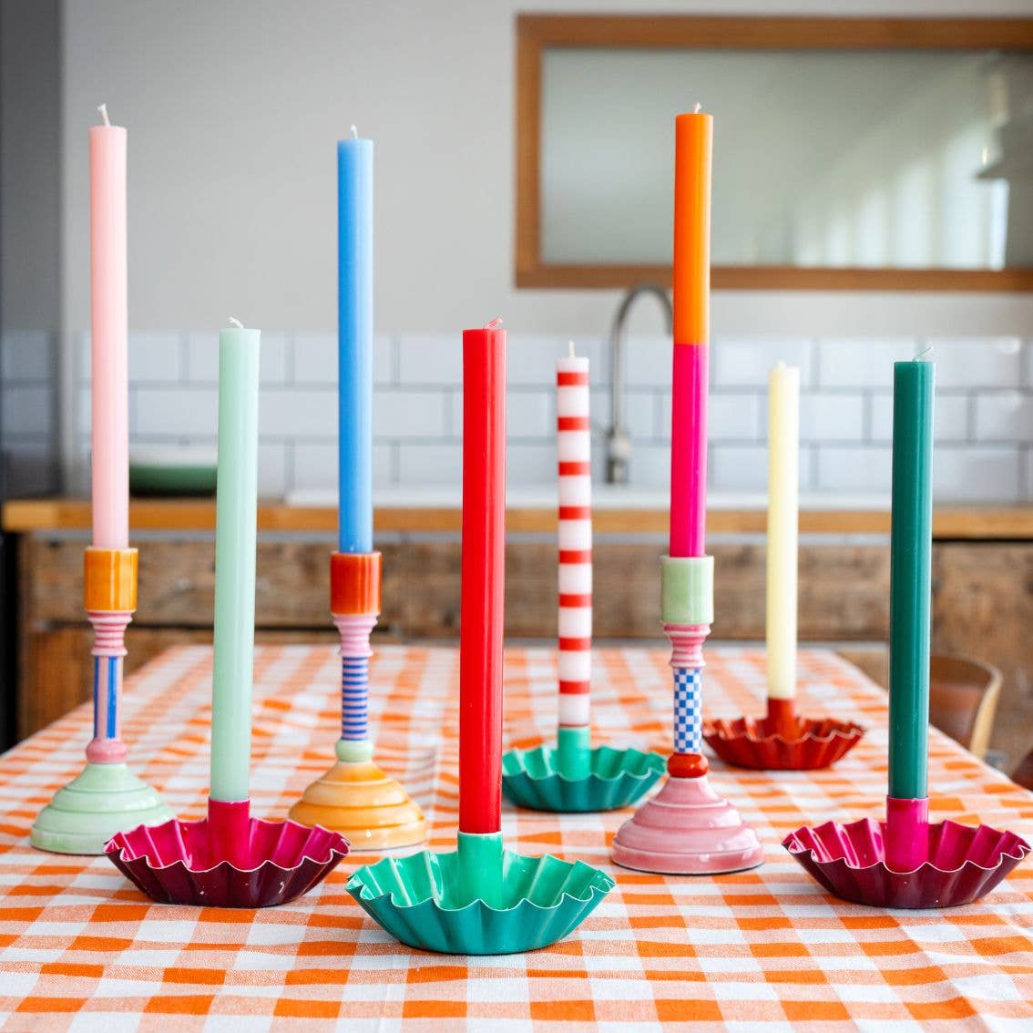 Talking Tables Orange & Pink Dinner Candles | Fall Decor |Everyday Dining