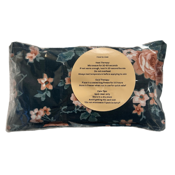 Reusable Hot/Cold Rice Pack - Green Floral