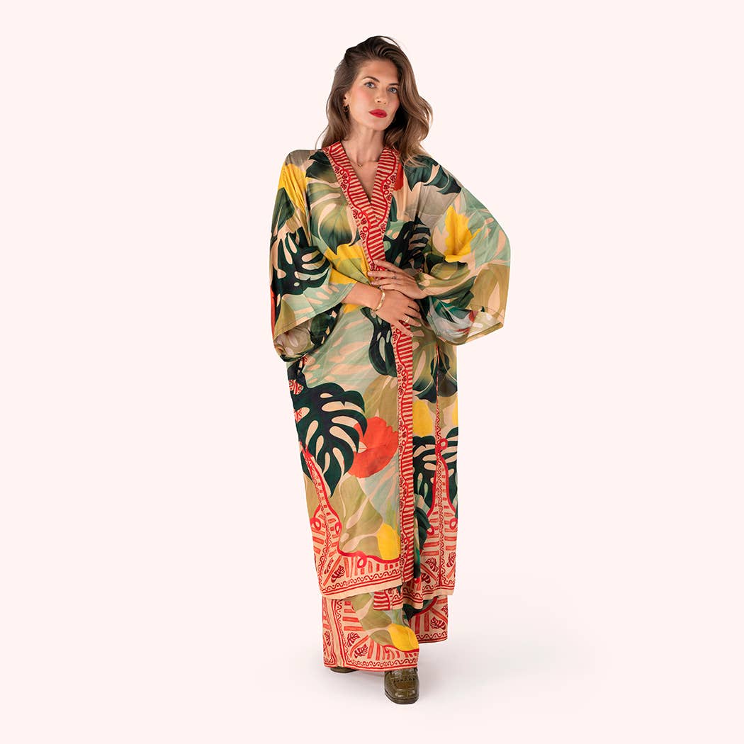 Kimono Gown - Exotic Leaves, by Powder Designs