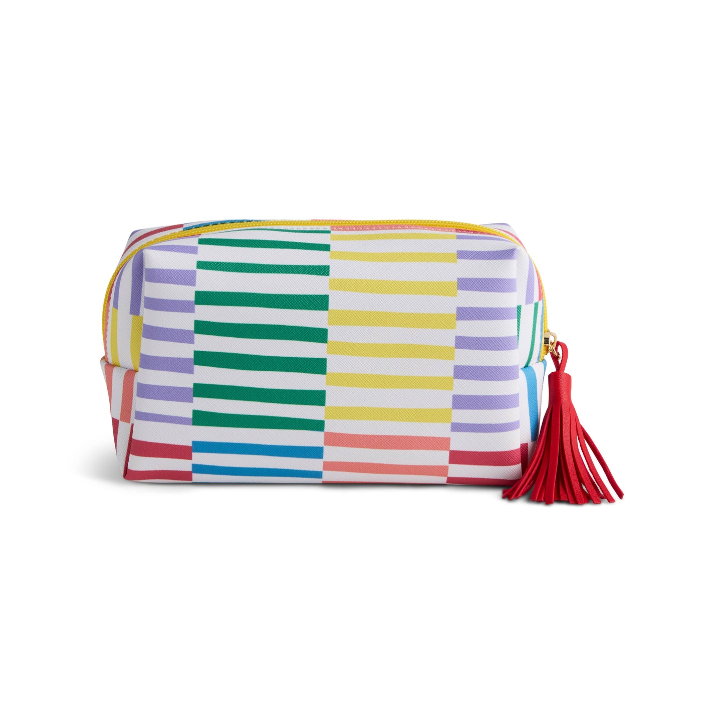 Boldly Striped Quilted Zip Pouch - 7x 2.5x 4.5in