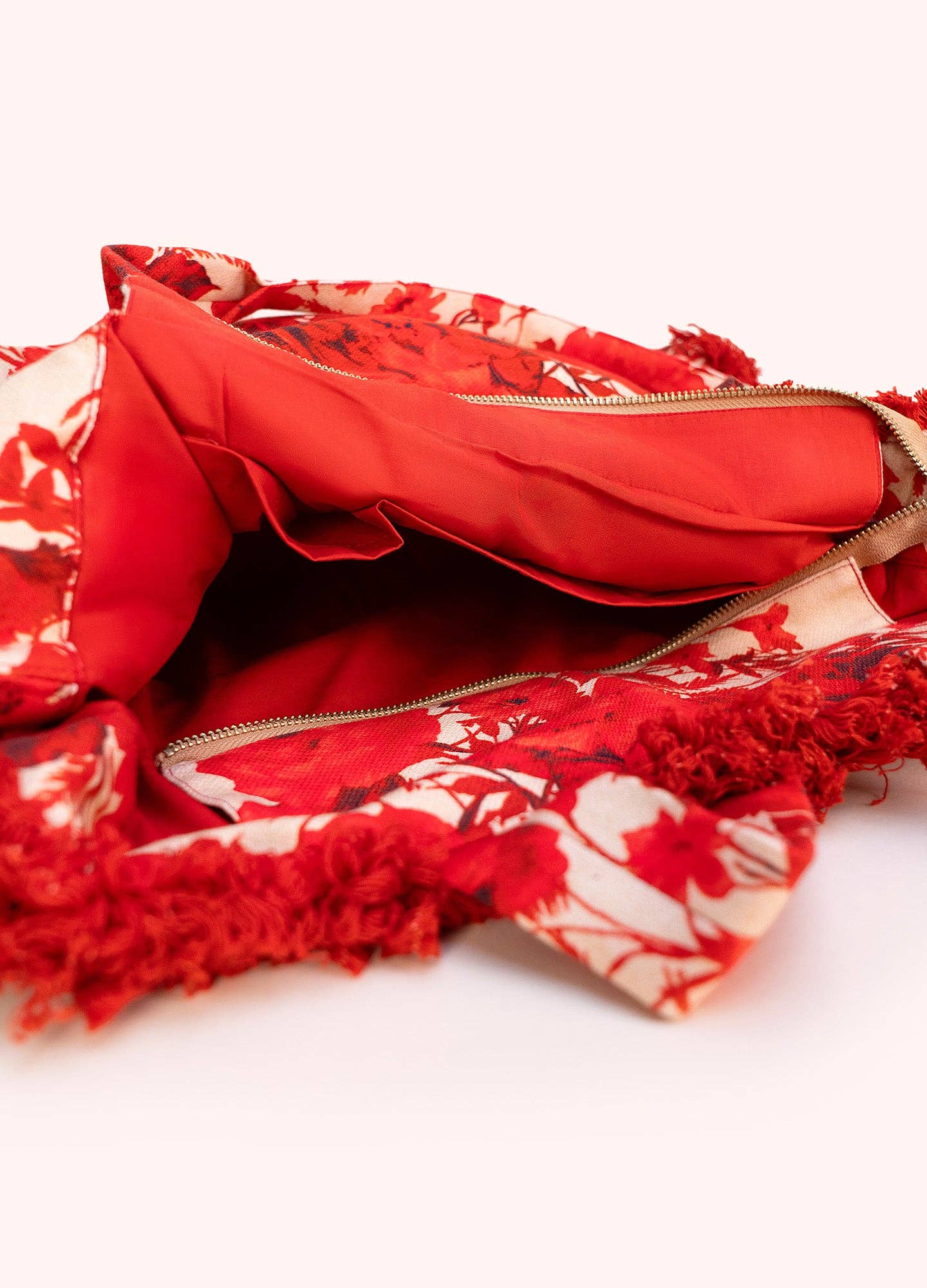 Fringed Box Tote - Rouge Blooms, by Powder Designs