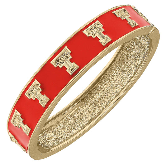 Canvas Style Texas Tech Red Raiders Enamel Logo Hinge Bangle