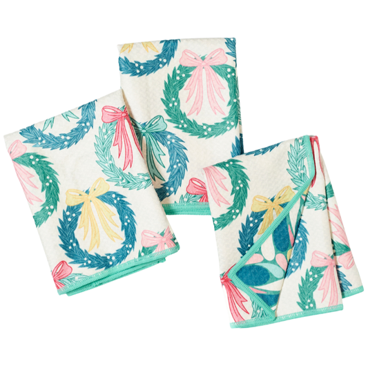 Once Again Home Mighty Mini Towel (Set of 3) Reversible - RJW Neighbors Wreath