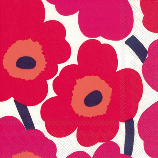 Boston International Paper Lunch Napkins 20 Count Marimekko Unikko Red