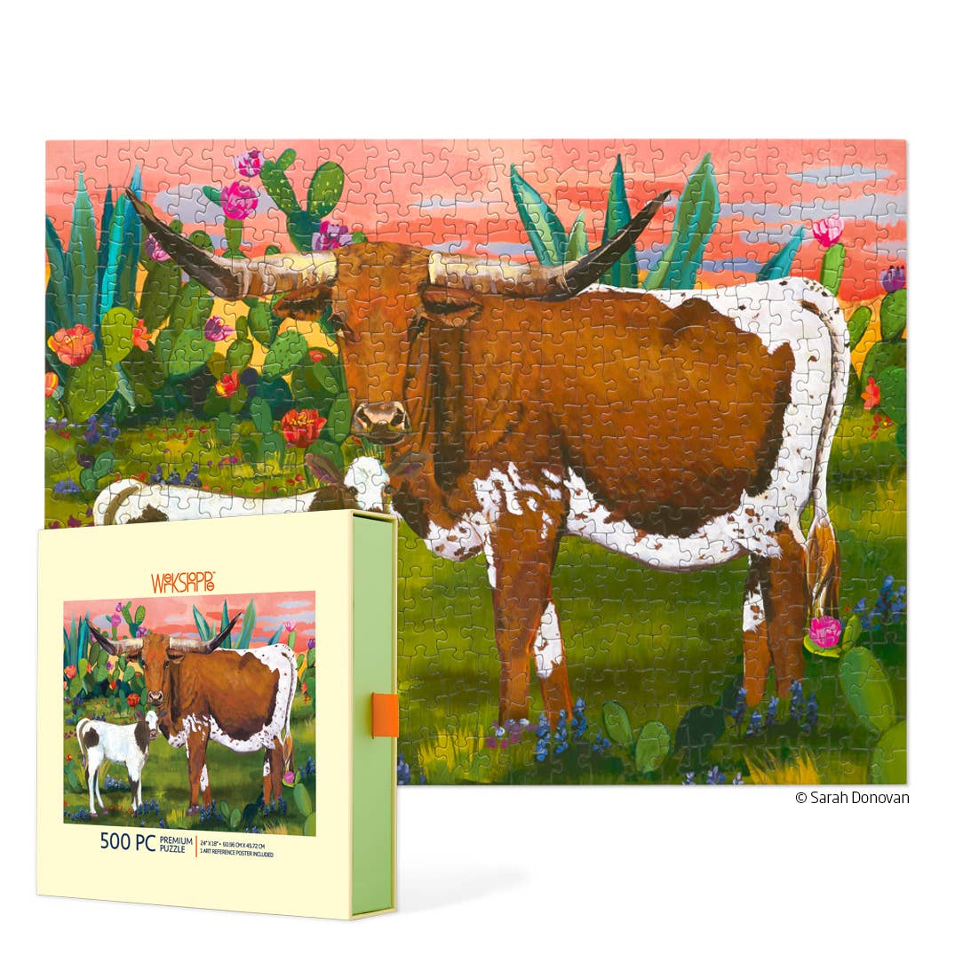 WerkShoppe Longhorns 500 Piece Puzzle