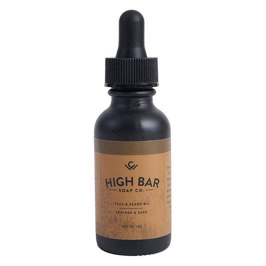 Cole Wheeler High Bar Soap Co. Face + Beard Oil - Leather & Sage