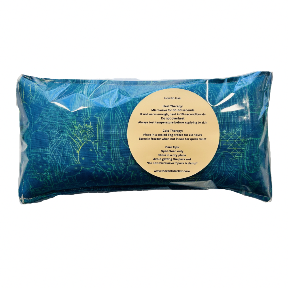Reusable Hot/Cold Rice Pack - Blue Cactus Plants
