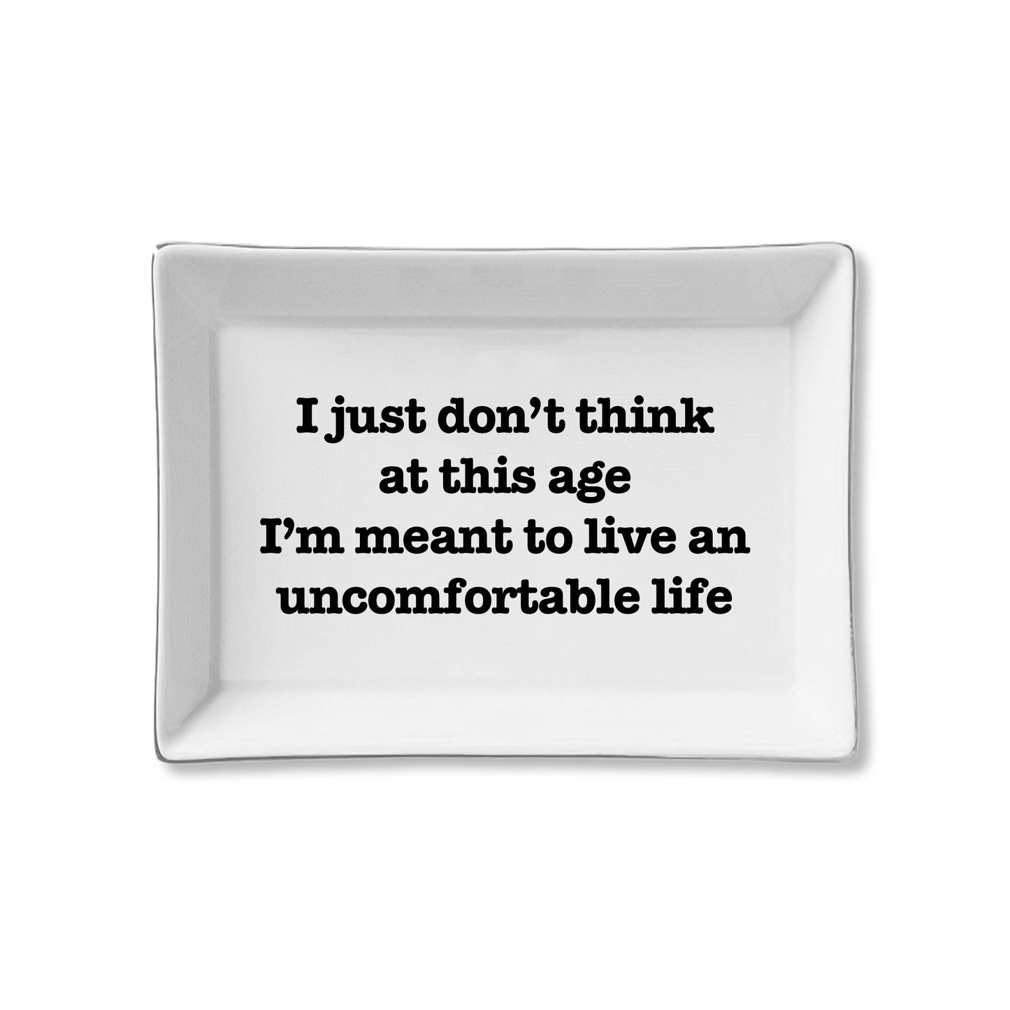 Toss Designs Ceramic Tray - Uncomfortable - White Lotus