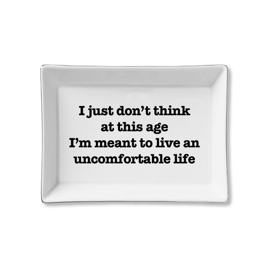 Toss Designs Ceramic Tray - Uncomfortable - White Lotus