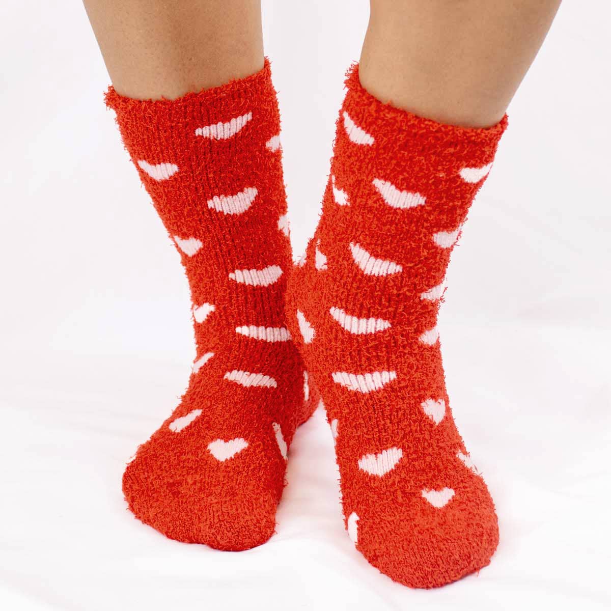 Royal Standard Women's Hearts Snuggle Socks   Red/Pink   One Size