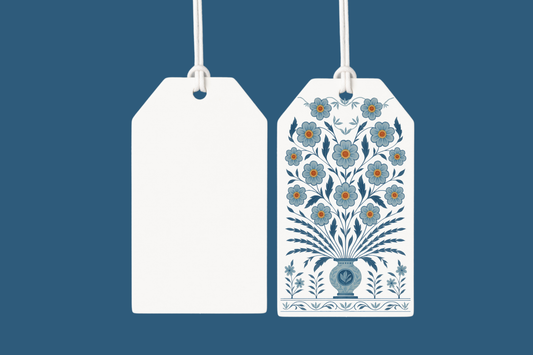 Design Carolinas Blue & White Floral Vase Gift Tag