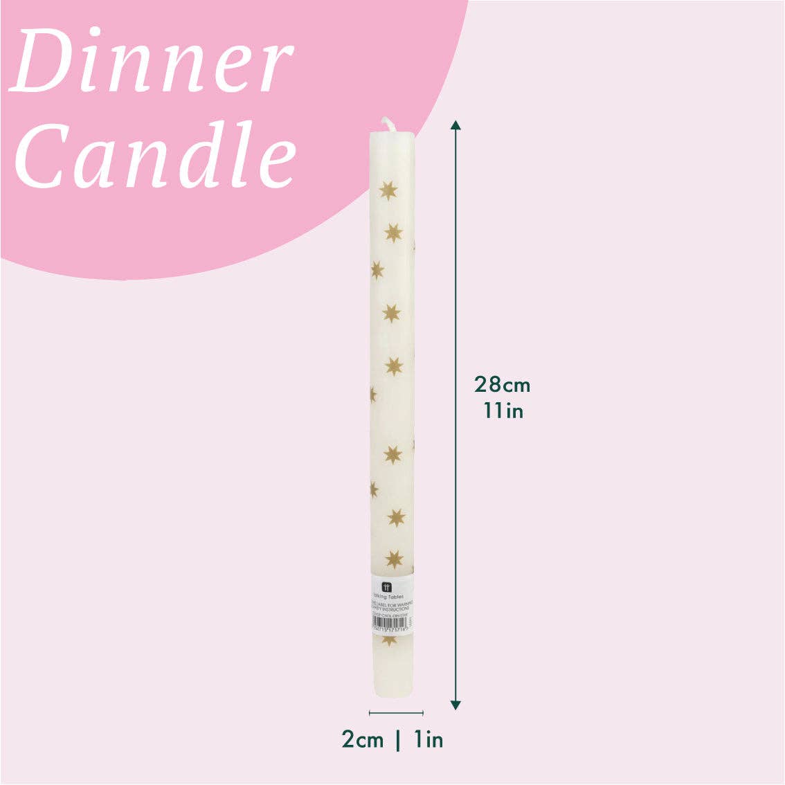 Talking Tables Gold Star Straight Dinner Candles | Christmas/Every Day Dining
