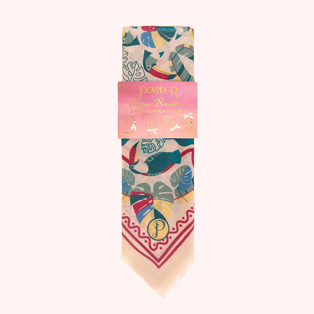 Cotton Bandana - Tropical Toucan, by Powder Designs