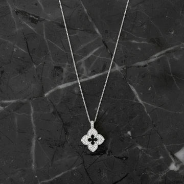 Princess Clover Pave' Necklace