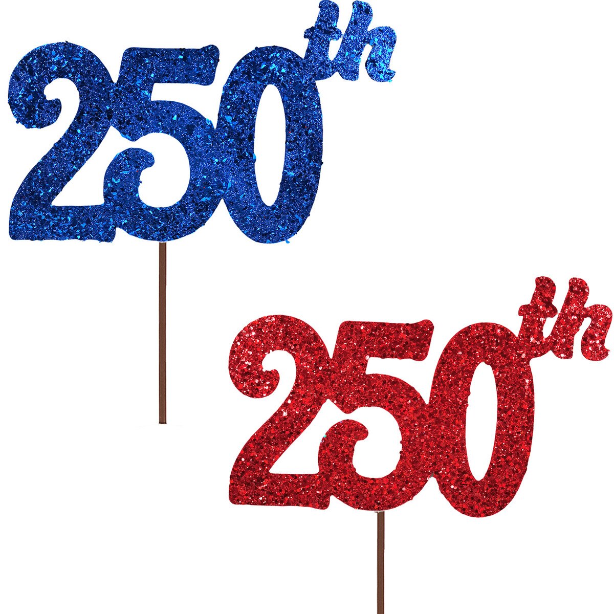 Round Top All Glitter America's 250th Birthday Red or Blue