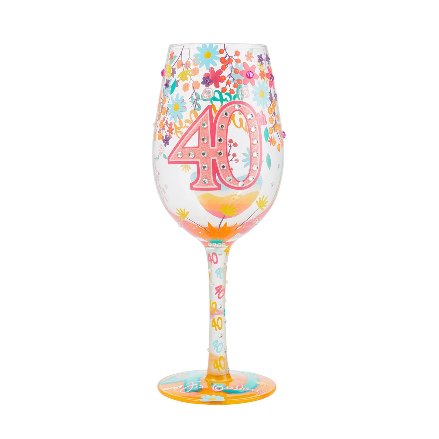 Lolita Happy 40th Birthday Wine Glass