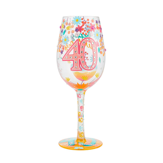 Lolita Happy 40th Birthday Wine Glass