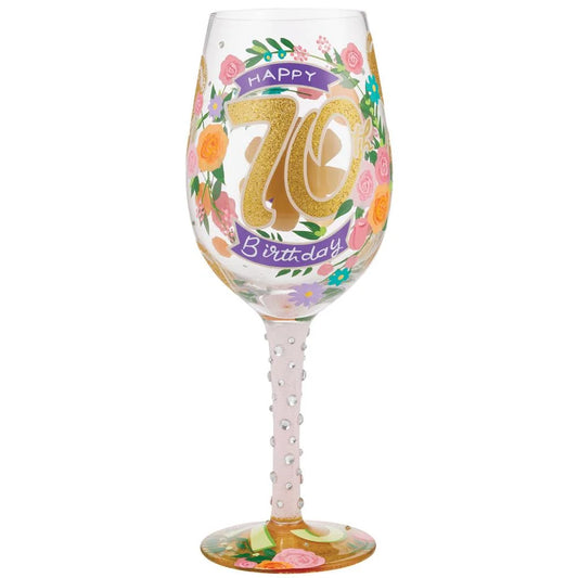 Lolita Happy 70th Birthday Wine Glass