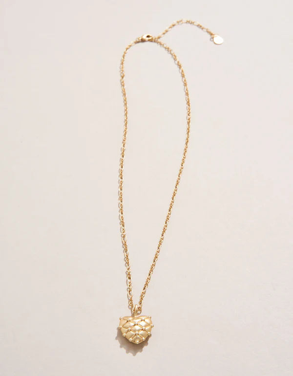 Spartina Heart Pillow Necklace 17” Gold