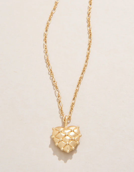 Spartina Heart Pillow Necklace 17” Gold