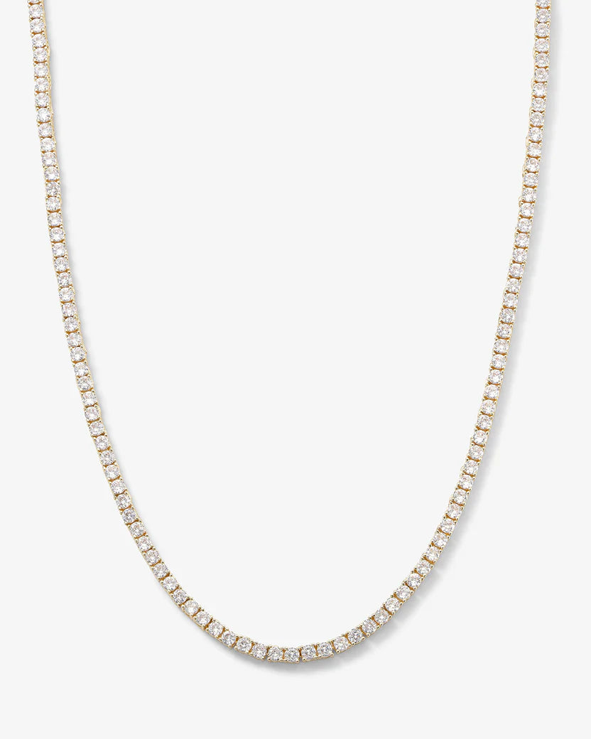 Melinda Maria Heiress Tennis Necklace, Gold/White