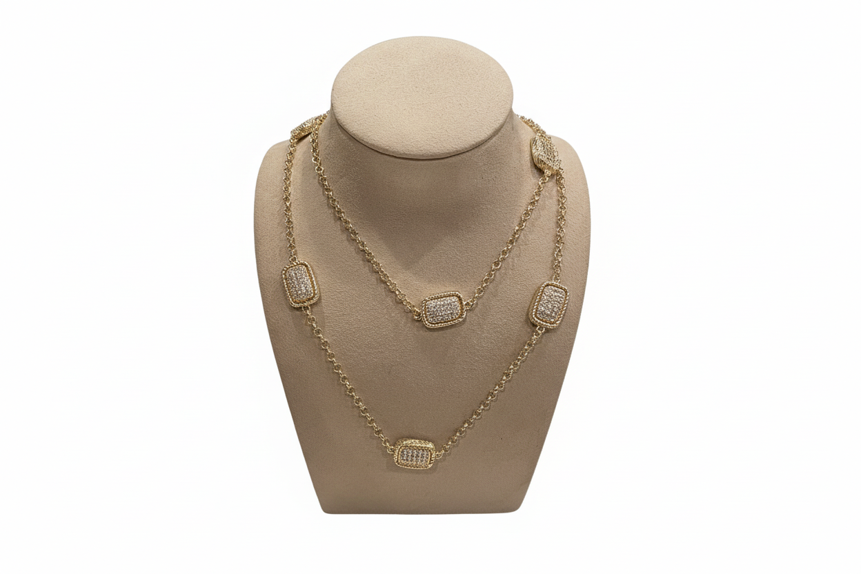 Linear Pavé Opera 36" Necklace