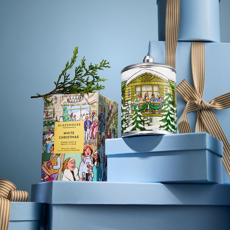 Glasshouse Christmas White Christmas Candle, 13.4oz