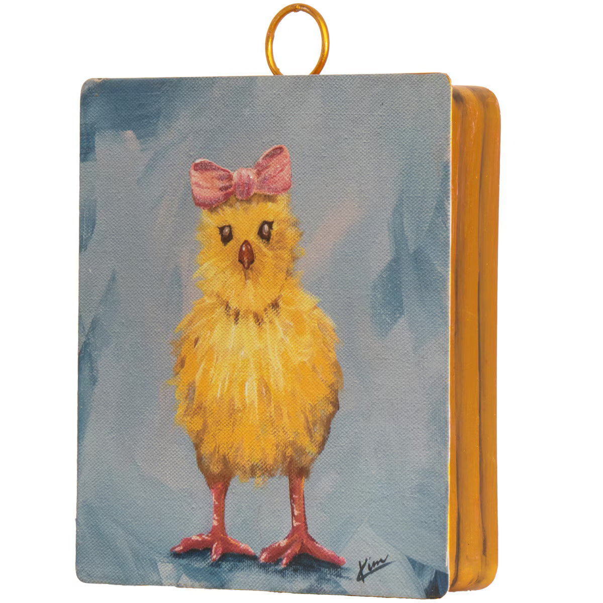 Round Top Mini Pink Bow Chick