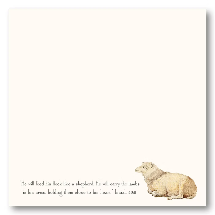 Shade Tree Greetings Note Block  Lamb/Isaiah 40:11