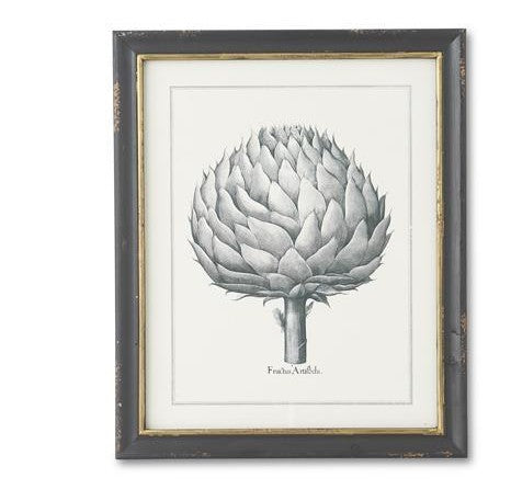 K&K Interiors Black & Gold Framed Sunflower & Artichoke Prints