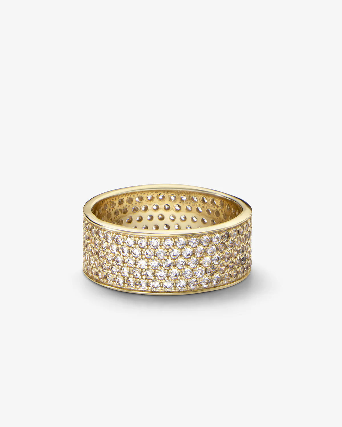 Melinda Maria Slick Pave' Ring, Gold/White
