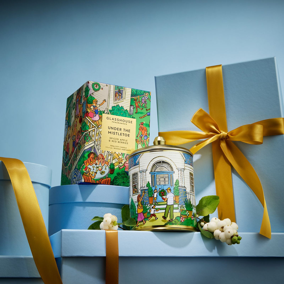 Glasshouse Christmas Under the Mistletoe Candle, 13.4oz