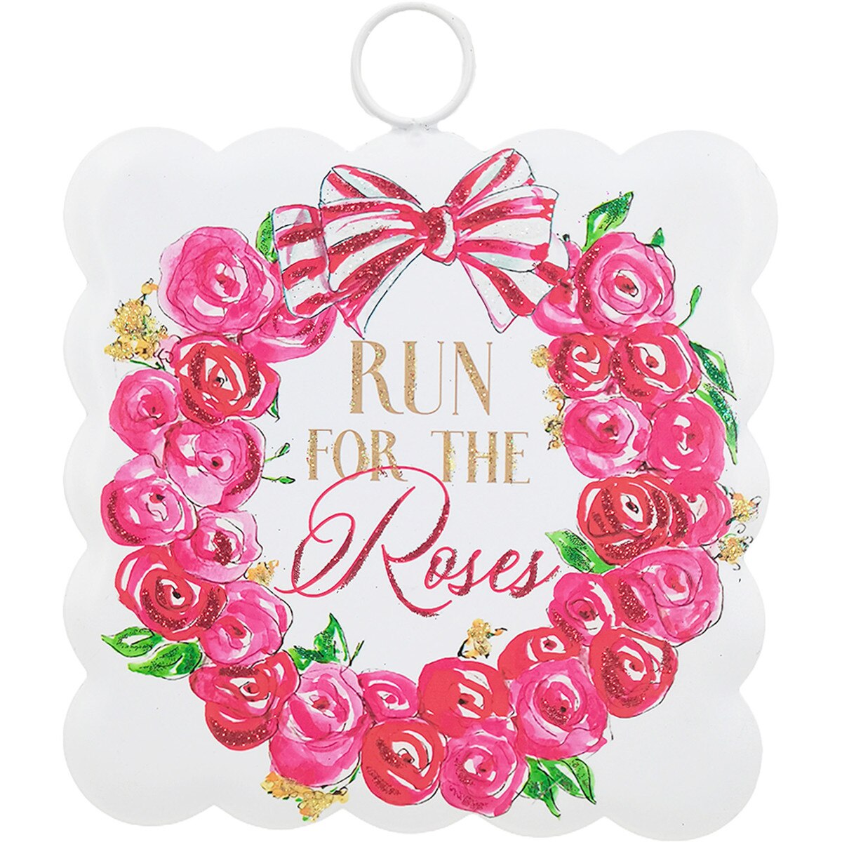Round Top Mini Scallop Art "Run For the Roses"