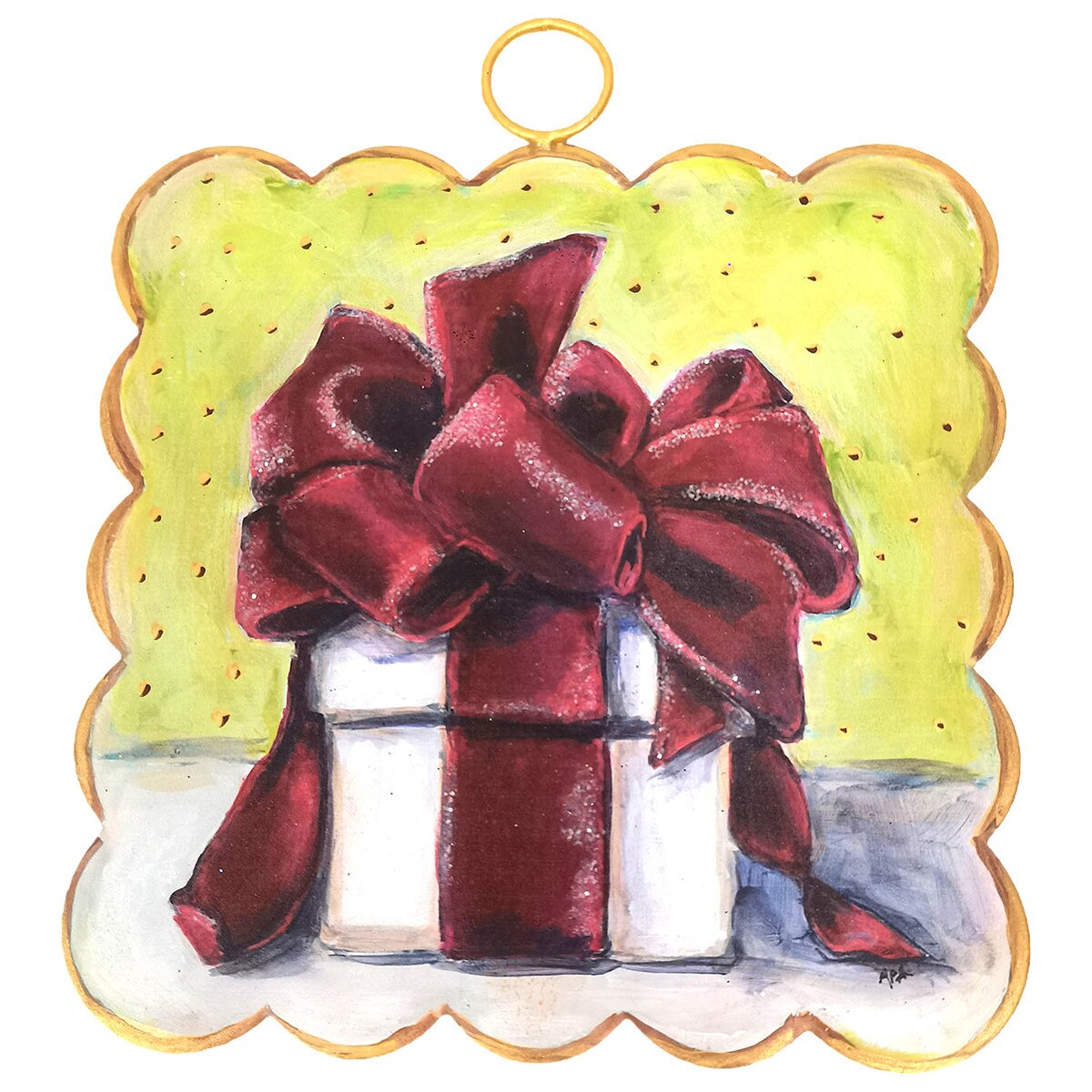 Round Top Mini Hamilton Scallop Burgundy Gift Box