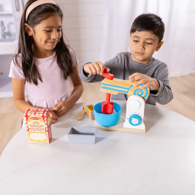Melissa & Doug Make-A-Cake Wooden Mixer Set