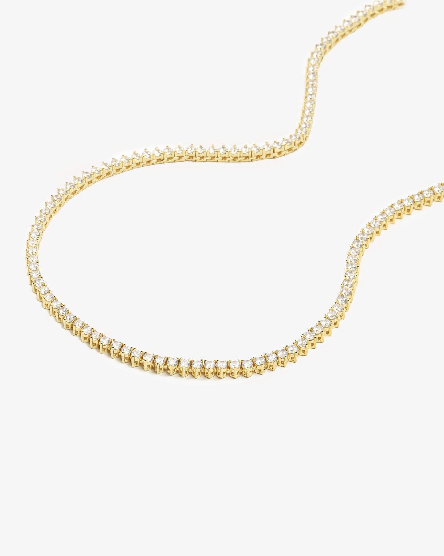 Melinda Maria Not Your Basic Tennis Necklace, Gold/White, 3mm, 16"