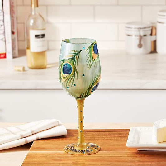 Lolita Pretty as Peacock Wine Glass