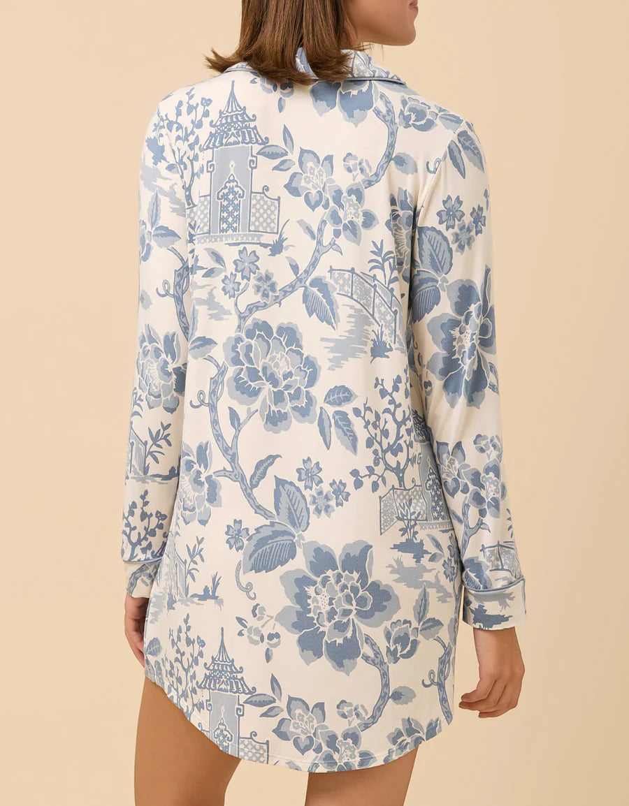 Spartina Pajama Sleep Shirt Garden Toile