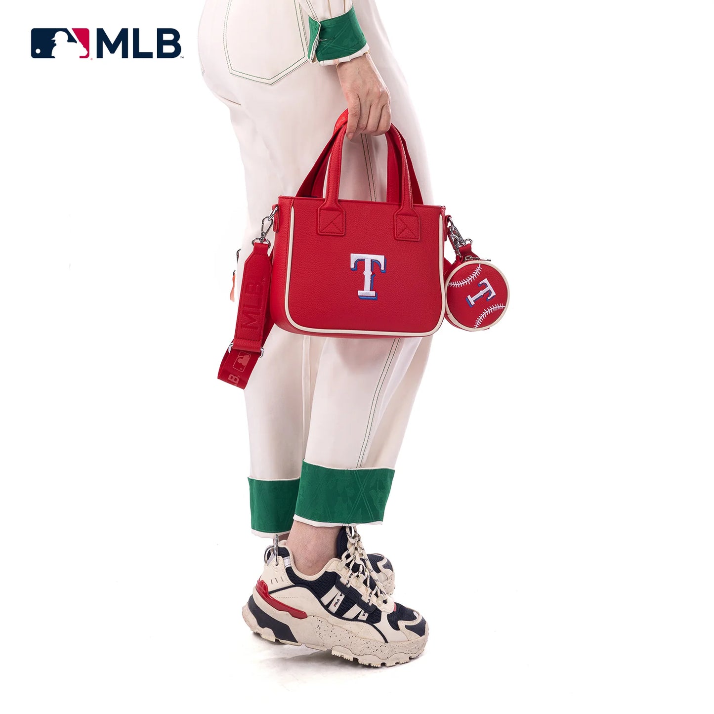 MLB Texas Rangers Women's Tote Bag with Baseball Coin Pouch
