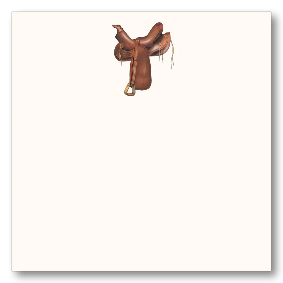 Shade Tree Greetings Note Block Western Saddle