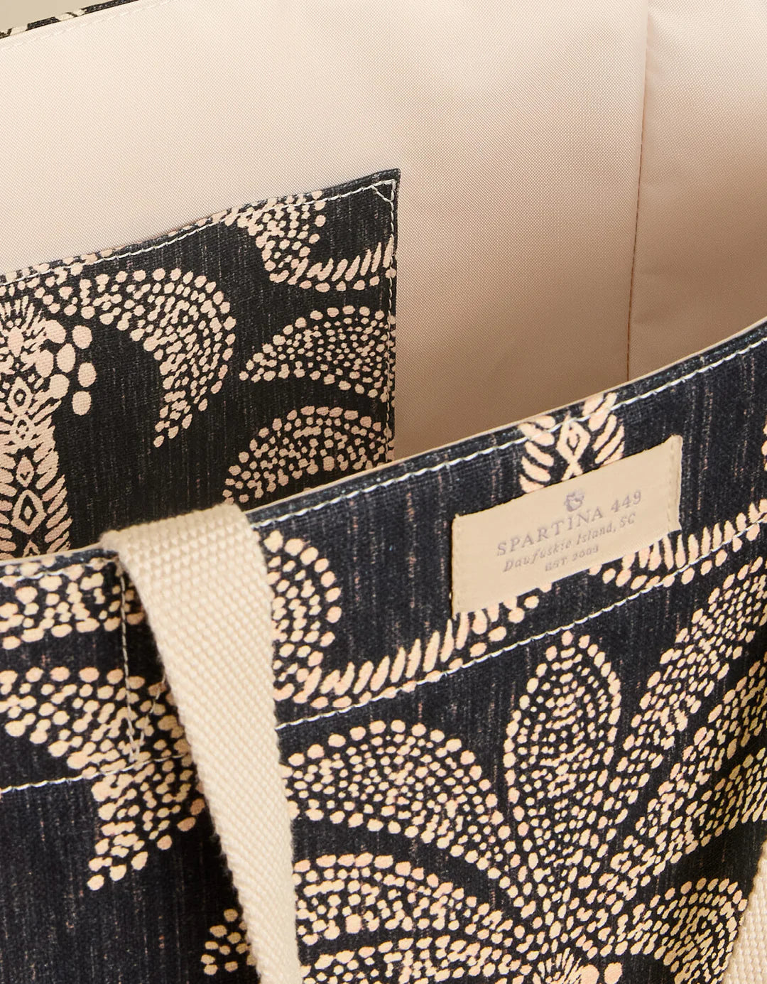 Spartina Bridge Street Palms Shop Tote Black
