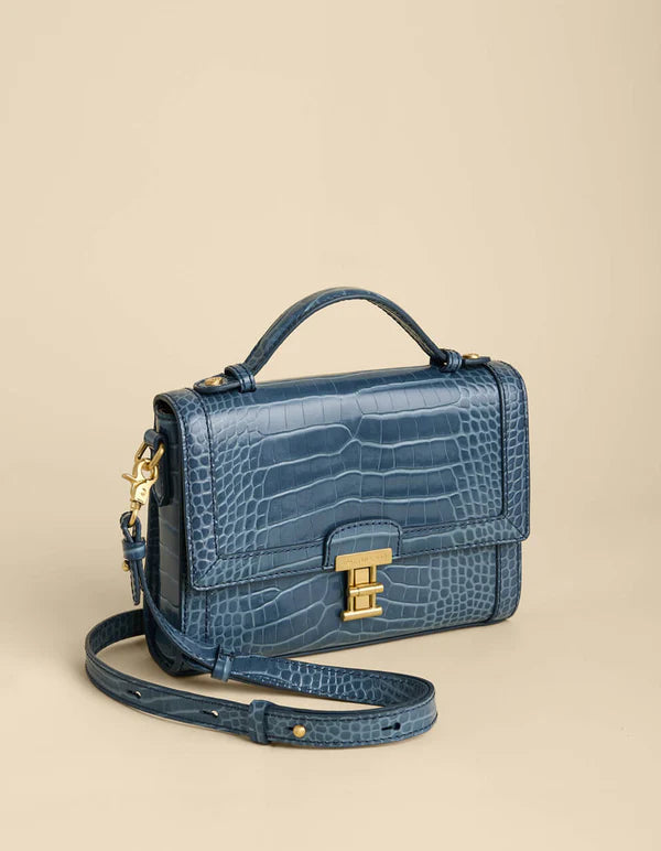 Spartina Siren Collection Josie Crossbody Indigo Croc