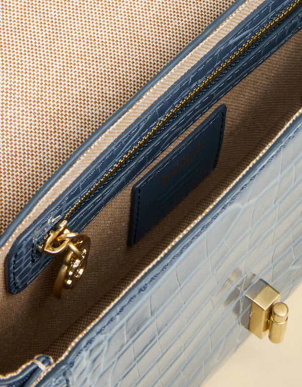 Spartina Siren Collection Josie Crossbody Indigo Croc