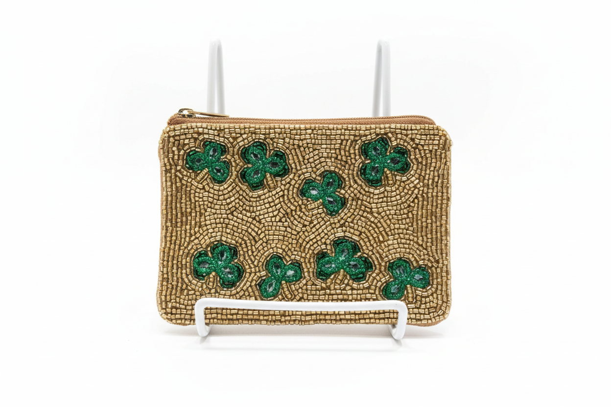 St. Patty's Day Zipper Coin Purse on white background