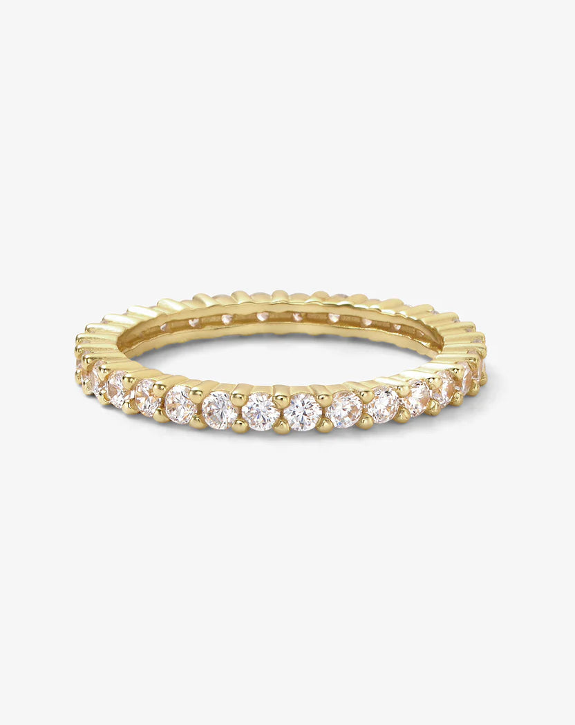 Melinda Maria Baby Heiress Ring, Gold/White, 2mm