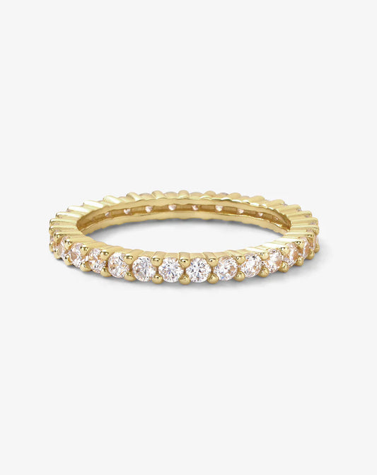 Melinda Maria Baby Heiress Ring, Gold/White, 2mm